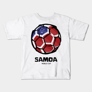 Samoa Football Country Flag Kids T-Shirt